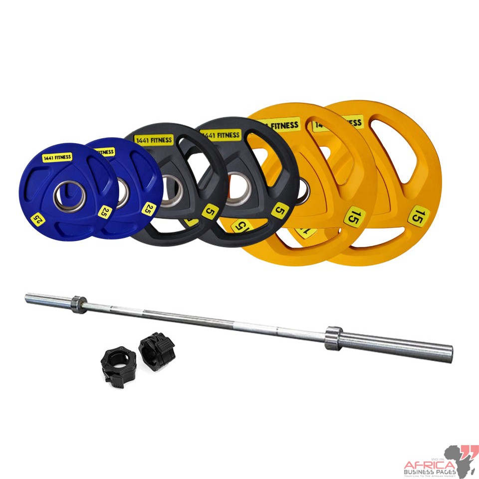 6 Ft Olympic Barbell with Color Olympic Plates set