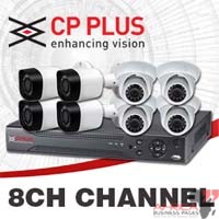 Surveillance Camera Kit for CCTV: CP-PLUS 8CH 1.3 Mega Pixel