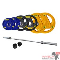 6 Ft Olympic Barbell with Color Olympic Plates set